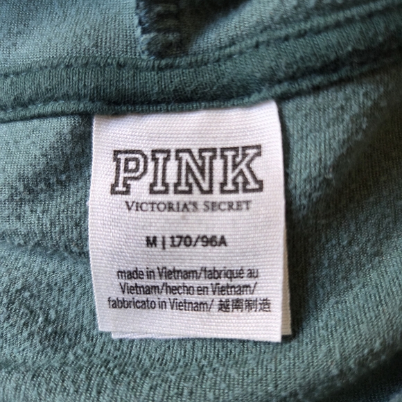 PINK Victoria's Secret Forest Green Velour Hoodie - Picture 5 of 5
